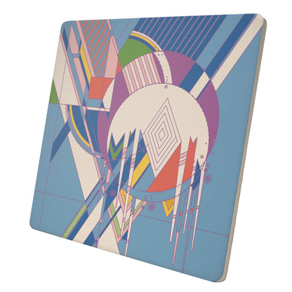 Frank Lloyd Wright Frozen Spheres II Design on 8" Square Stone Trivet Manufactured in The USA Heat Tolerant Easily Wipes Clean