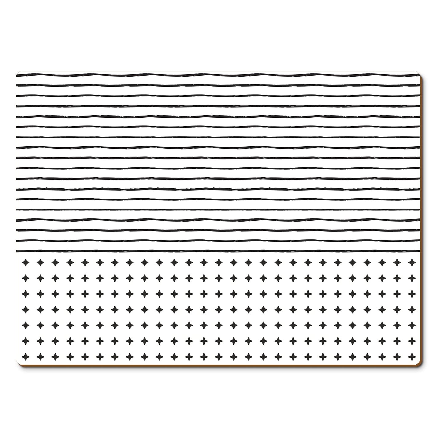 CounterArt Lines & Dots Premium Decorative Hardboard Tabletop Placemats 4-Pack Manufactured in The USA Heat Tolerant and Easily Wipes Clean