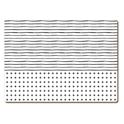 CounterArt Lines & Dots Premium Decorative Hardboard Tabletop Placemats 4-Pack Manufactured in The USA Heat Tolerant and Easily Wipes Clean
