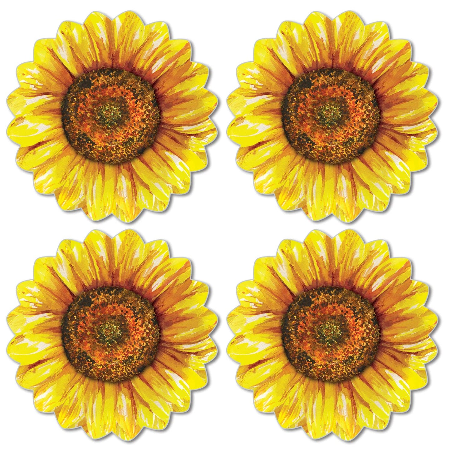 CounterArt 4 Pack Flower Shaped Reversible Easy Care Flexible Plastic Placemats Made in the USA