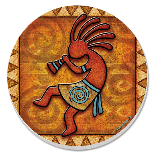 Thirstystone Kokopelli 4 Pack Round Absorbent Stone Coasters 4" Diameter Manufactured in the USA