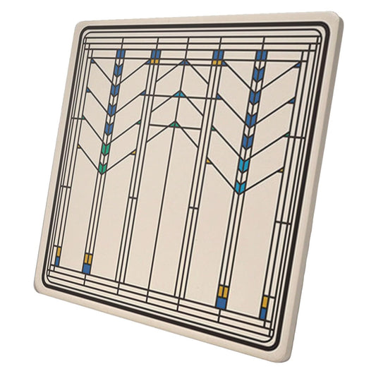 Frank Lloyd Wright's Ennis House IV Design on 8" Square Stone Trivet Manufactured in The USA Heat Tolerant Easily Wipes Clean