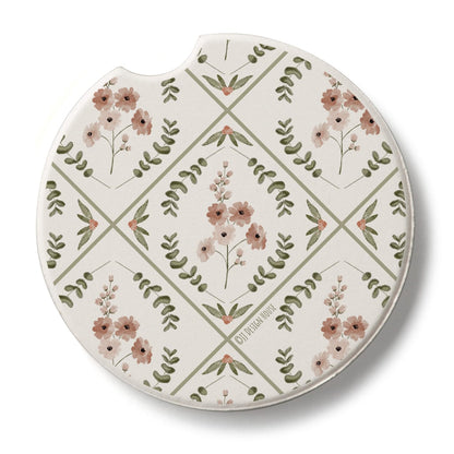 Thirstystone Wildflower Tile Single Absorbent Stone Coaster for Vehicle Cup Holder 2.6” Diameter Manufactured in The USA
