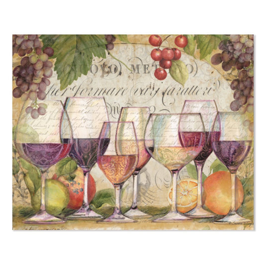 Cut N' Funnel Wine Country Designer Flexible Plastic Cutting Board Mat. Made in the USA, Decorative, Flexible, Easy to Clean