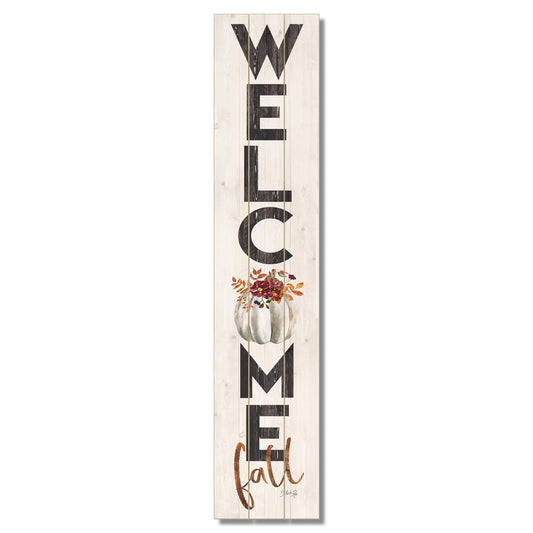 CounterArt "Welcome Fall" Vertical Decorative Indoor/Outdoor Pallet Wood Sign 36" by 7.5" Made in the USA