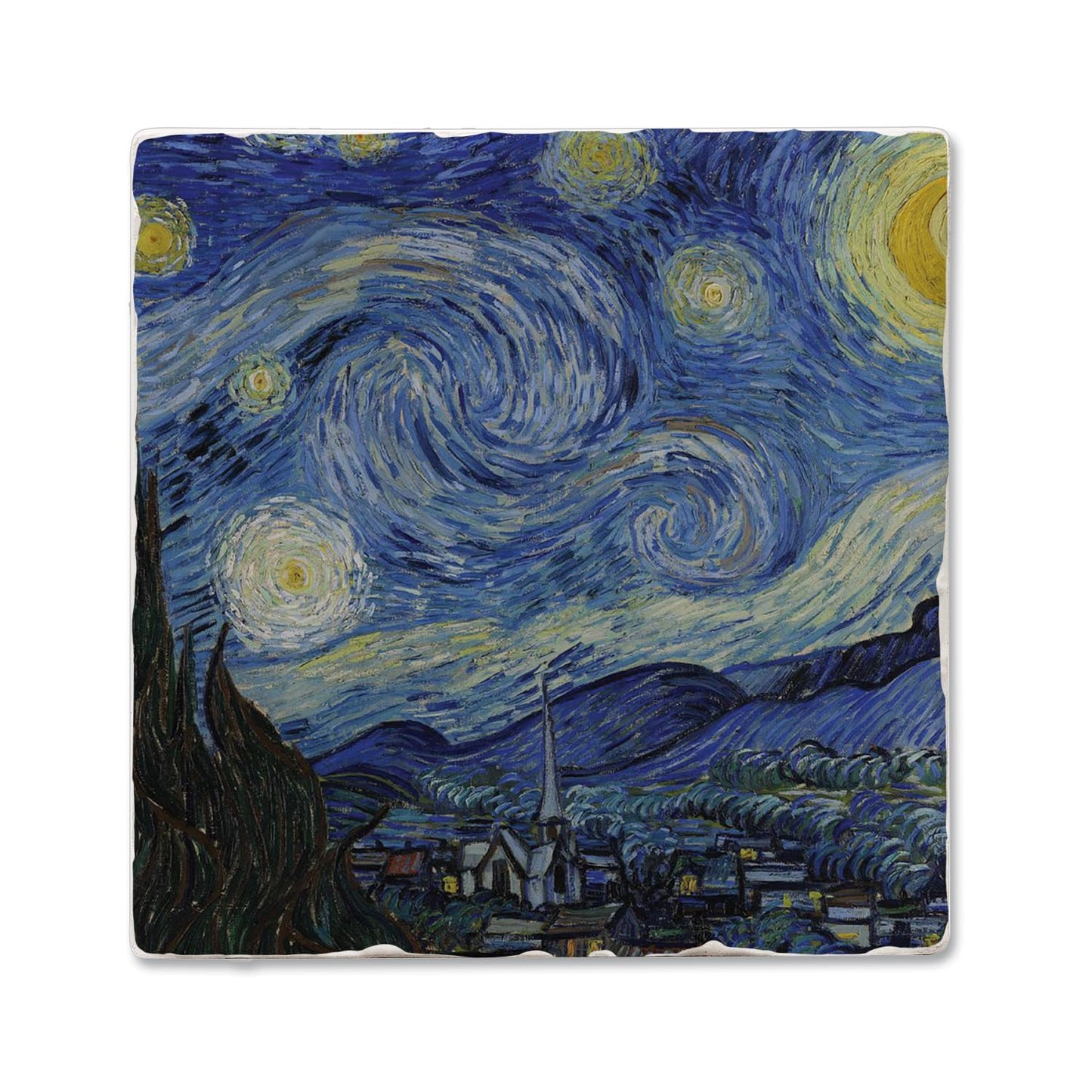 Thirstystone Starry Night 4 Pack Tumbled Tile Stone Coasters 4" Square Manufactured in the USA