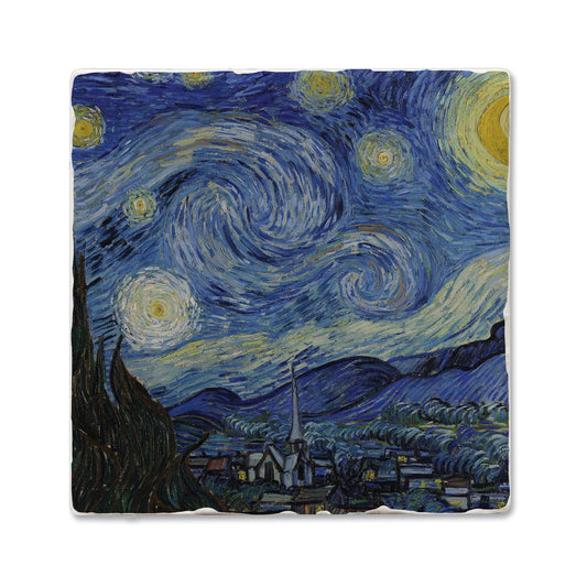 Thirstystone Starry Night 4 Pack Tumbled Tile Stone Coasters 4" Square Manufactured in the USA