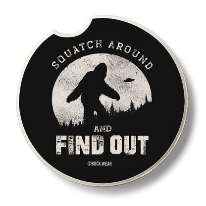 Thirstystone Squatch Around Single Absorbent Stone Coaster for Vehicle Cup Holder 2.6” Diameter Manufactured in The USA