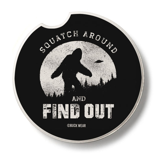 Thirstystone Squatch Around Single Absorbent Stone Coaster for Vehicle Cup Holder 2.6” Diameter Manufactured in The USA
