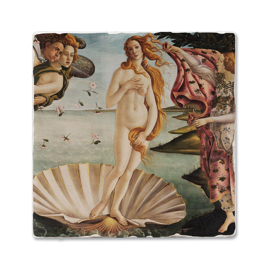 Thirstystone Birth of Venus 4 Pack Tumbled Tile Stone Coasters 4" Square Manufactured in the USA