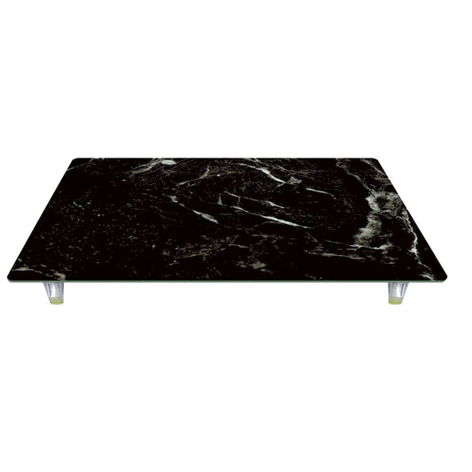 CounterArt Black Marble 5mm Heat Tolerant Tempered Glass Cutting Board 20.5” x 11.75” Manufactured in the USA Dishwasher Safe