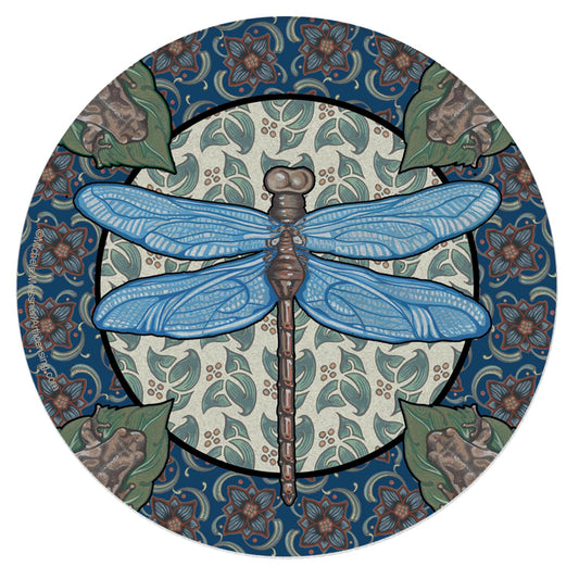 Thirstystone Apple Dragonfly 4 Pack Round Natural Sandstone Coasters with Protective Cork Backing Manufactured in The USA