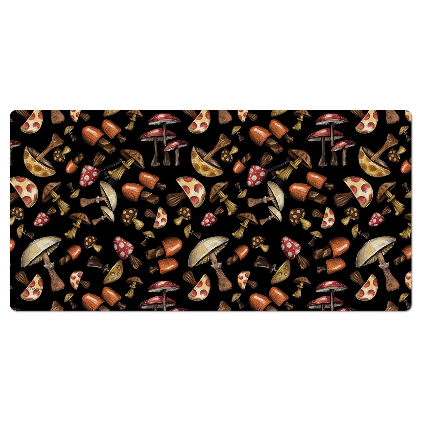 CounterArt Mushroom Madness Large Waterproof Desk Protector 32” x 16” Made in The USA Desk Mat Office Mat Large Mouse Pad