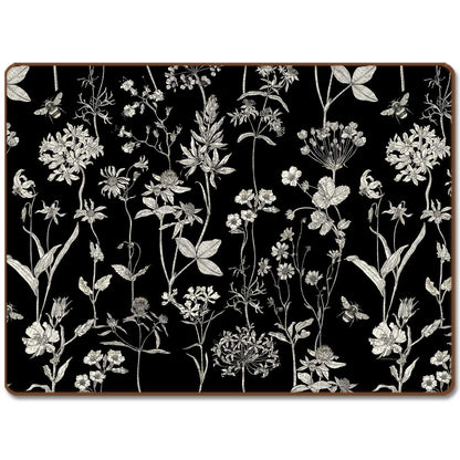 Cala Home Midnight Garden Premium Decorative Hardboard Tabletop Placemats 4-Pack Manufactured in The USA Heat Tolerant and Easily Wipes Clean