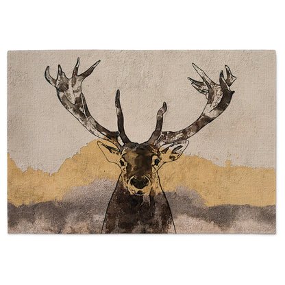 Highland Home Whitetail Deer4 Pack Poly-Cotton Blend Fabric Placemats 18" x 12" Manufactured in The USA