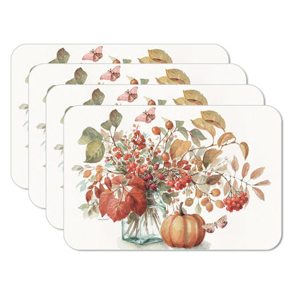 CounterArt Autumn in Nature 4 Pack Reversible Easy Care Placemats Made in the USA