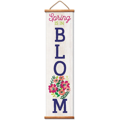 Highland Home Spring in Bloom Indoor/Outdoor Vinyl Hanging Entryway Sign Made in the USA Reusable Easy Wipes Clean Easy Storage
