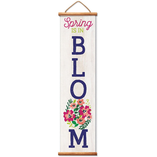 Highland Home Spring in Bloom Indoor/Outdoor Vinyl Hanging Entryway Sign Made in the USA Reusable Easy Wipes Clean Easy Storage