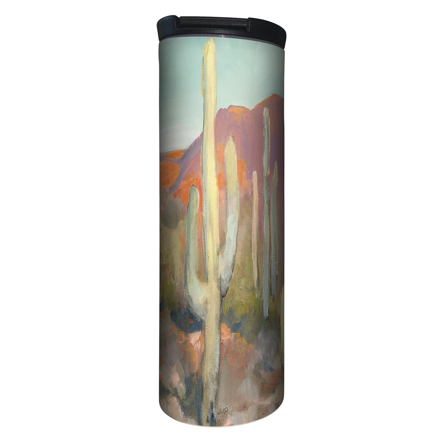 Highland Home High Desert Decorative Stainless Steel Double Wall Insulated Travel Tumbler with Lid 17 oz. Manufactured in the USA Dishwasher Safe