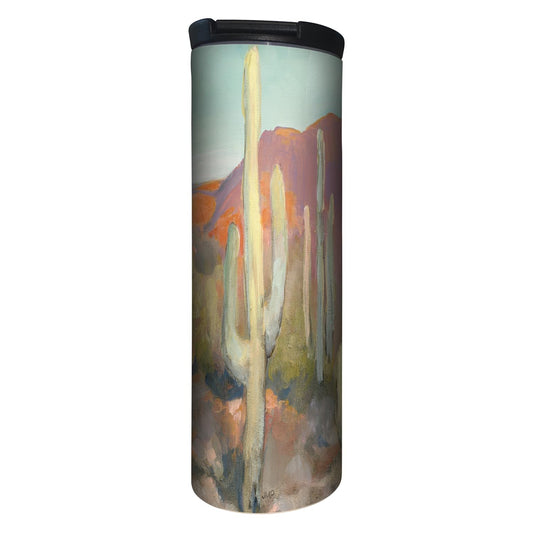 Highland Home High Desert Decorative Stainless Steel Double Wall Insulated Travel Tumbler with Lid 17 oz. Manufactured in the USA Dishwasher Safe