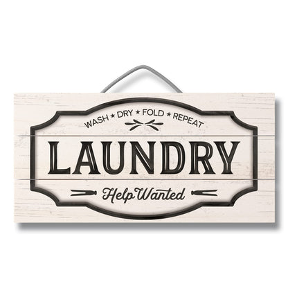 CounterArt Laundry Decorative Slatted Pallet Wood Sign 12" by 6" Made in the USA