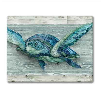 CounterArt Sea Turtle 3mm Tempered Glass Cutting Board 10” x 8” Manufactured in the USA