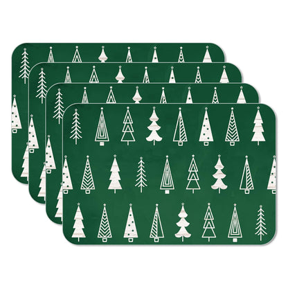 CounterArt Scandinavian Trees 4 Pack Reversible Easy Care Placemats Made in the USA