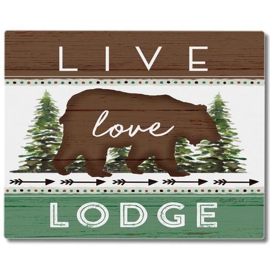 CounterArt Live Love Lodge 3mm Tempered Glass Cutting Board 15" x 12" Manufactured in the USA