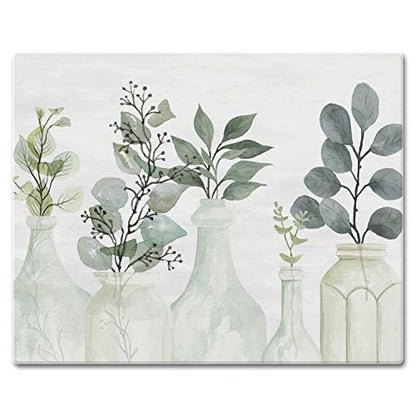 CounterArt Nature's Greenery 3mm Tempered Glass Cutting Board 15" x 12" Manufactured in the USA