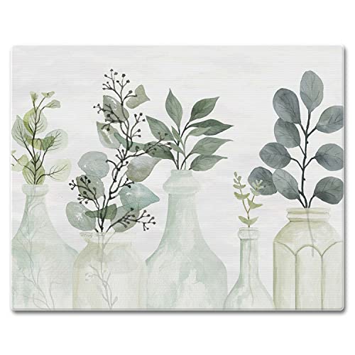 CounterArt Nature's Greenery 3mm Tempered Glass Cutting Board 15" x 12" Manufactured in the USA
