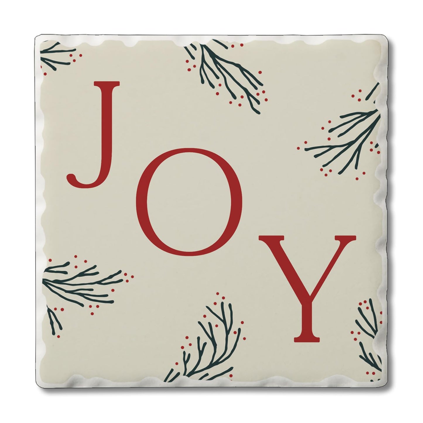 Thirstystone Holiday Joy Single Tumbled Tile Coaster Manufactured in The USA Decorative, Stylish, Craft Your Own Collection
