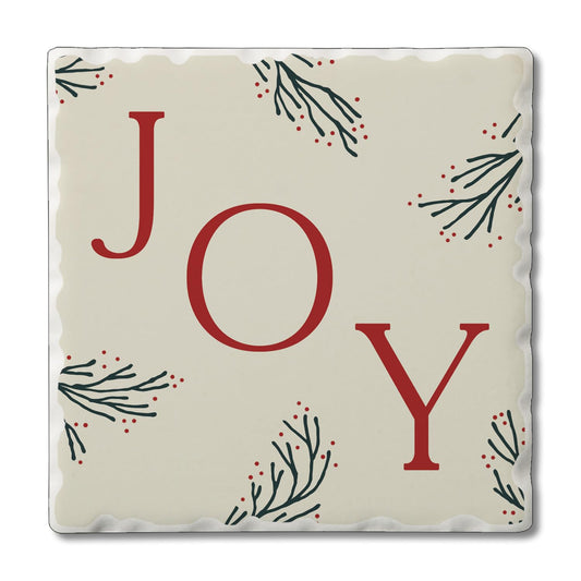 Thirstystone Holiday Joy Single Tumbled Tile Coaster Manufactured in The USA Decorative, Stylish, Craft Your Own Collection