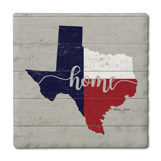 Thirstystone Texas Flag Home 4 Pack Tumbled Tile Stone Coasters 4" Square Manufactured in the USA