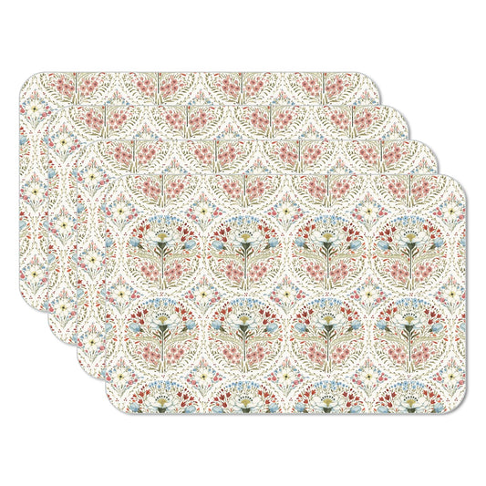 CounterArt Countryside Repeat 4 Pack Reversible Easy Care Flexible Placemats Made in the USA
