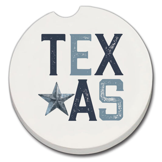 Thirstystone Patriotic Texas Single Absorbent Stone Coaster for Vehicle Cup Holder 2.6” Diameter Manufactured in The USA