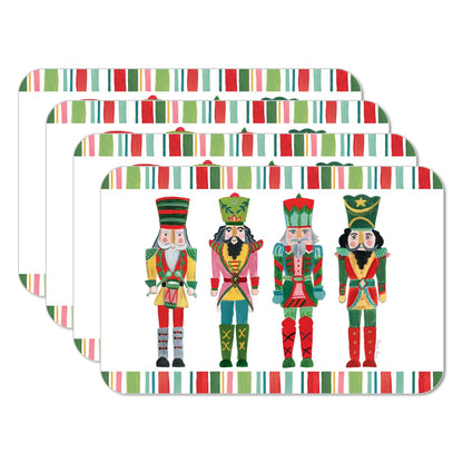 CounterArt Holiday Nutcrackers 4 Pack Reversible Easy Care Placemats Made in the USA