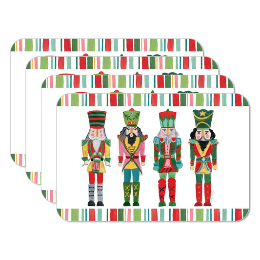 CounterArt Holiday Nutcrackers 4 Pack Reversible Easy Care Placemats Made in the USA