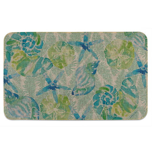 Highland Home Isla Mona Indoor/Outdoor Natural Linen Look Floor Mat with Recycled Rubber Back Manufactured in The USA 29.5” x 17.75”