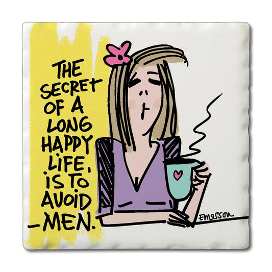 Thirstystone Ladies of Indulgence Single Tumbled Tile Coaster Collection Manufactured in The USA Humorous, Stylish, Single Coasters Allow You to Create Own Set (Avoid Men)