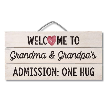 CounterArt Welcome To Grandmas Decorative Slatted Pallet Wood Sign 12" by 6" Made in the USA
