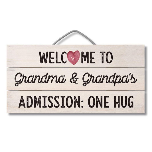 CounterArt Welcome To Grandmas Decorative Slatted Pallet Wood Sign 12" by 6" Made in the USA