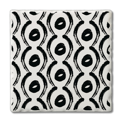 Thirstystone Eyes Single Tumbled Tile Stone Coaster with Protective Cork Backing Manufactured in The USA 4" Square, Colorful, Artistic, Easily Wipes Clean