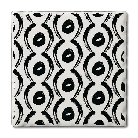 Thirstystone Eyes Single Tumbled Tile Stone Coaster with Protective Cork Backing Manufactured in The USA 4" Square, Colorful, Artistic, Easily Wipes Clean