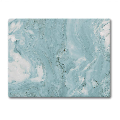 CounterArt Teal Quartz Design 3mm Tempered Glass Cutting Board 10” x 8” Manufactured in the USA