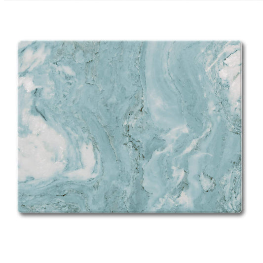 CounterArt Teal Quartz Design 3mm Tempered Glass Cutting Board 10” x 8” Manufactured in the USA