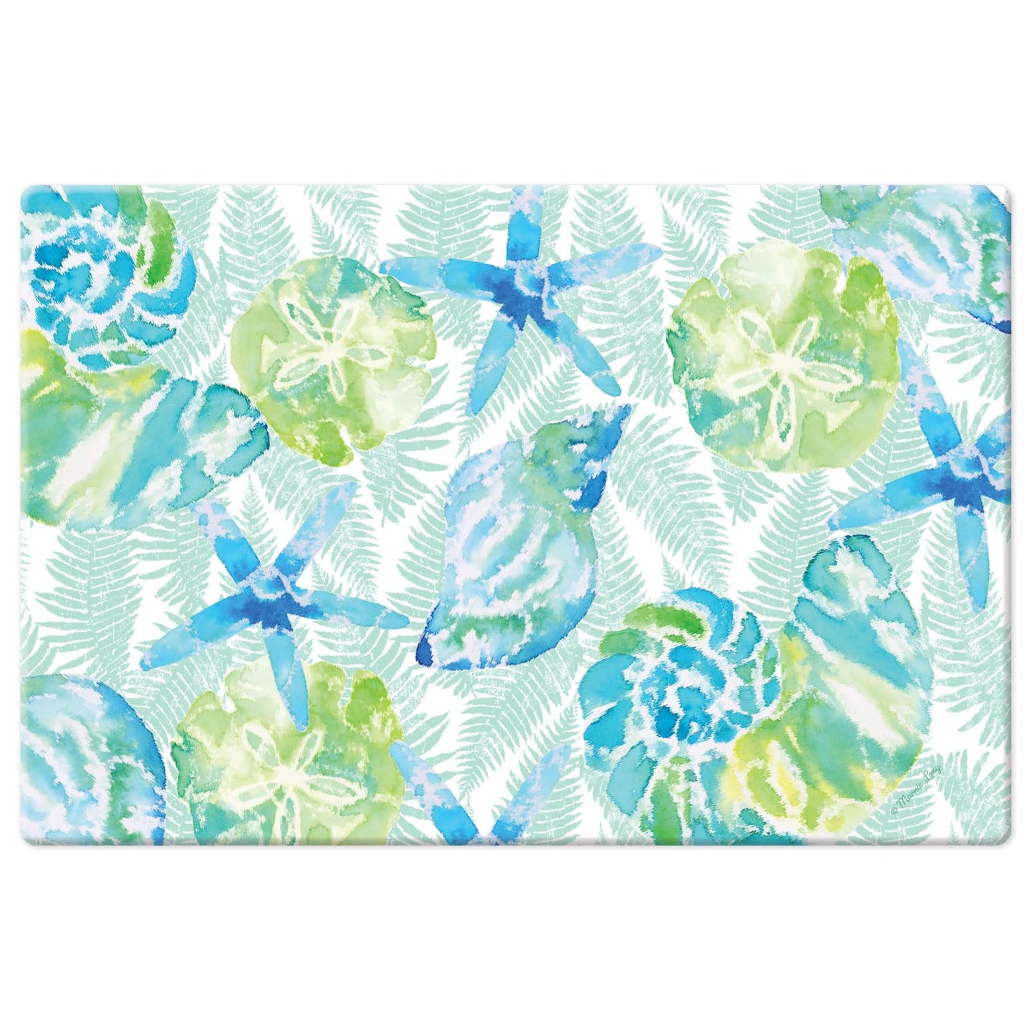 CounterArt Isla Mona Coastal 30” x 20” Decorative Vinyl Comfort Floor Mat Manufactured in The USA, Waterproof, Reduces Muscle Fatigue, Easy to Clean