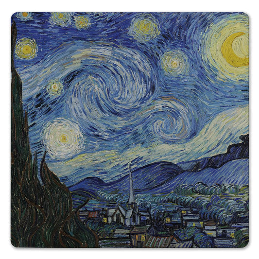 Thirstystone Starry Night Decorative Heat Tolerant Stone Trivet with Non-Skid Cork Backing 8” Square Artistic, Durable, Easily Wipes Clean