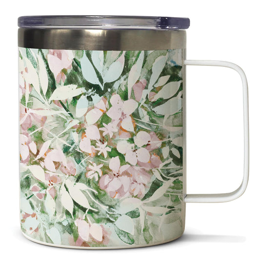 Highland Home Blushing Summer Stainless Steel Travel Mug with Lid 12 oz. Manufactured in the USA