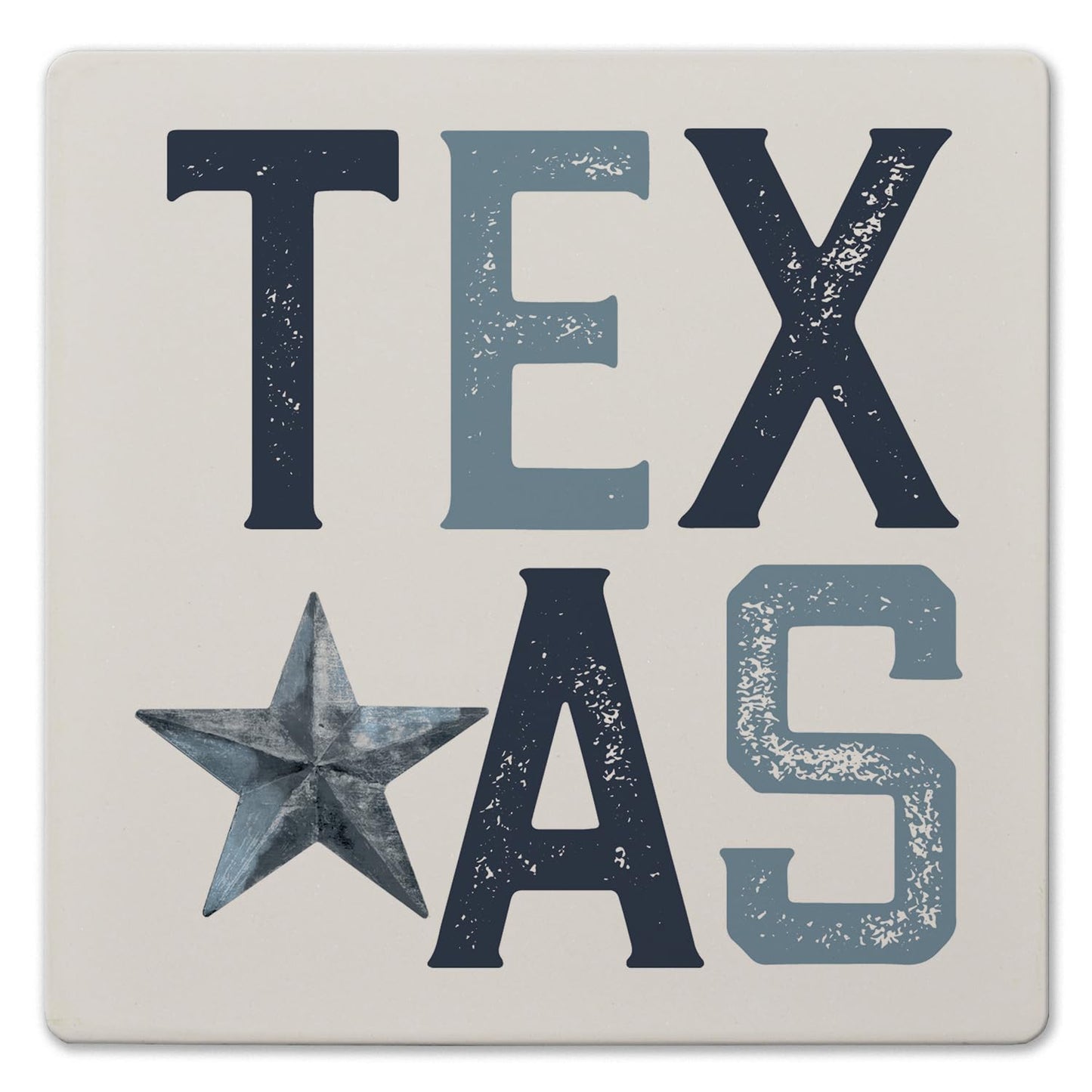 Thirstystone Patriotic Texas Decorative Heat Tolerant Stone Trivet with Non-Skid Cork Backing 8” Square