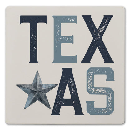 Thirstystone Patriotic Texas Decorative Heat Tolerant Stone Trivet with Non-Skid Cork Backing 8” Square